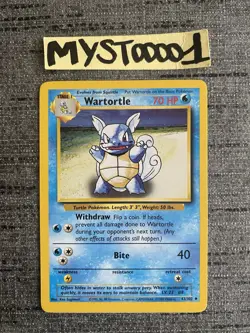 Carte Pokemon Wartortle 42/102 Set De Base Wizard Anglais Occasion - Image 1