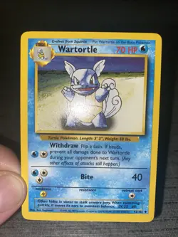 Carte Pokemon Wartortle 42/102 Set De Base Wizard Anglais Occasion - Image 3