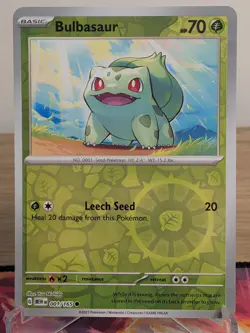 BULBASAUR 001/165 COMMON 151 POKEMON REVERSE HOLO NM - Image 1