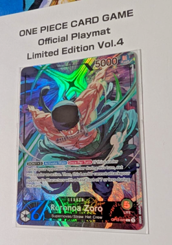 One Piece Card Game! Official Limited EditionVol.4 Roronoa Zoro Playmat & Promo! - Image 2