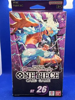 SEALED One Piece Starter Deck 26: PURPLE/BLACK Monkey.D.Luffy ST26 + OP11 Pack - Image 1