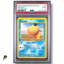 2002 Pokemon Neo Destiny 1st Edition Psyduck 79/105 PSA 9 - Image 1