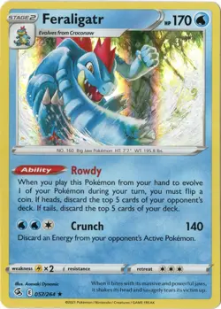 Feraligatr 057/264 Fusion Strike Reverse Holo Pokemon Card NM - Image 1