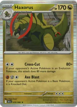 Haxorus 070/086 Black Bolt Reverse Holo Pokemon Card NM - Image 1