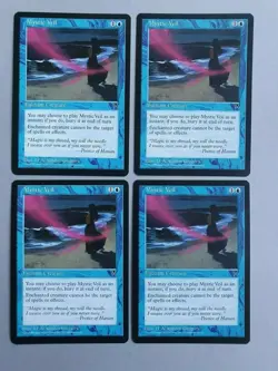 Mystic Veil x4 Playset, MTG Visions (1997), Common Blue Enchantment VNM - Image 1