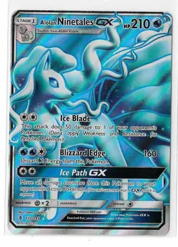 Alolan Ninetales GX 132/145 Guardians Rising Full Art Ultra Rare Pokemon TCG NM - Image 1