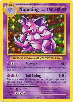 Nidoking 45/108 Holo Rare Evolutions Pokemon Moderately Played - Image 1