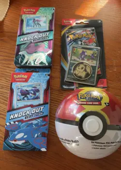 Pokemon TCG Sealed Lot - 1 Pokeball Tin, 2 Knockout Box’s, And Chaos Rising Pck - Image 2