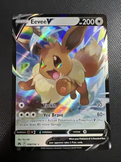 Eevee V 108/159 Holo V Rare Crown Zenith Pokemon Holo Near Mint - Image 1