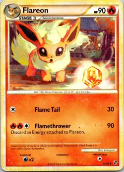 Flareon 26/90 Uncommon HGSS Undaunted Pokemon MP - Image 1