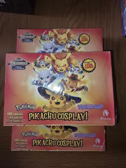 Pikachu Cosplay Horror Sealed Booster Box - orange box pokemon - Image 1