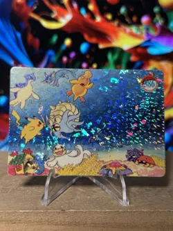 1999 Vintage Pocket Monsters Vending Prism - Psyduck Pika Gyarados Sticker NM - Image 1