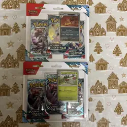 POKEMON TCG JOURNEY TOGETHER YANMEGA SCARFTY BLISTER PACK SET X2 *FACTORY SEALED - Image 1