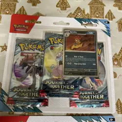 POKEMON TCG JOURNEY TOGETHER YANMEGA SCARFTY BLISTER PACK SET X2 *FACTORY SEALED - Image 4