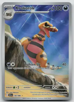 Krokorok 136/086 Holo Illustration Rare Black Bolt Pokemon Holo Near Mint - Image 1
