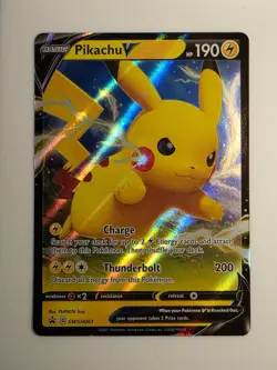 Pikachu V SWSH061 Holo Promo Sword & Shield Promo Pokemon Holo Lightly Played - Image 1