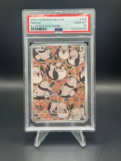 2025 Pokemon Black Bolt PIDOVE Illustration Rare #148 PSA 10 - Image 1
