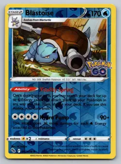 Blastoise Holo Rare Pokemon GO 017/078 NM - Image 1