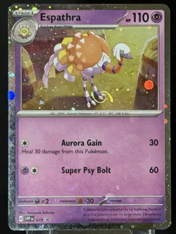 Pokemon Espathra 010 Scarlet & Violet Black Star Promo HD Swirl MP - Image 1