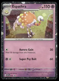 Pokemon Espathra 010 Scarlet & Violet Black Star Promo HD Swirl MP - Image 2