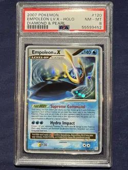 2007 Pokemon Empoleon Lv.X Diamond & Pearl Ultra Rare #120 PSA 8 Pokebody Error - Image 1