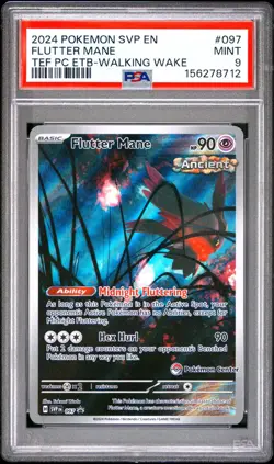 PSA 9 Flutter Mane 097 Temporal Forces ETB Pokemon Center SVP Promo 2024 MINT - Image 1