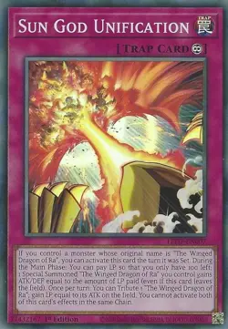 Sun God Unification Unlimited Super Rare Legendary Duelists: Rage of Ra LED7-EN0 - Image 1