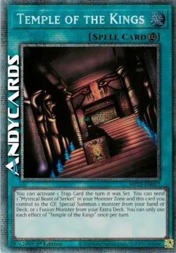 TEMPLE OF THE KINGS (Tempio Dei Re) • Rara Starlight • MP25 EN017 • 1Ed • Yugioh - Image 1