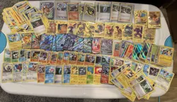 Pokemon 200+ Mixed Card Lot Old Era Sets Holos Rares Commons And Gold Fan Arts - Image 1