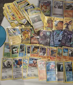 Pokemon 200+ Mixed Card Lot Old Era Sets Holos Rares Commons And Gold Fan Arts - Image 2