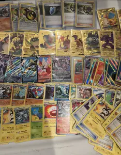 Pokemon 200+ Mixed Card Lot Old Era Sets Holos Rares Commons And Gold Fan Arts - Image 4