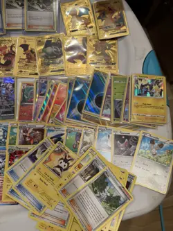 Pokemon 200+ Mixed Card Lot Old Era Sets Holos Rares Commons And Gold Fan Arts - Image 5