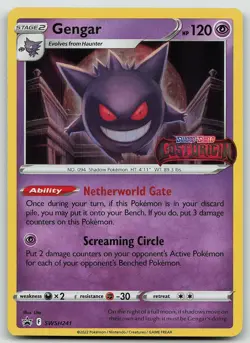 Pokemon Gengar STAMPED (Prerelease) SWSH241 Sword & Shield Promo Holo NM - Image 1