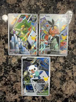 Series 2 Pokemon First Partner Illustration Unova Set Snivy, Tepig,Oshawott (B) - Image 1