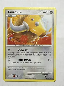 TAUROS 98/127 - NON-Holo COMMON - PLATINUM - 2009 NINTENDO Pokemon Card - Image 2