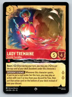 Disney Lorcana Lady Tremaine Sinister Socialite Whispers in the Well Super Rare - Image 1