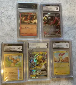 Pokemon Variety Graded 5-Card Lot: Charmander, Plusle, Iron Treads ex, More - Image 1