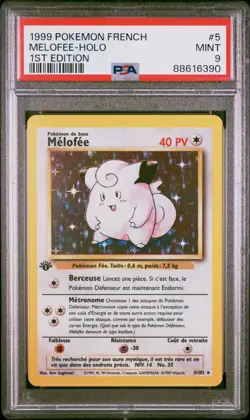 1st Edition Melofee Clefairy 5/102 French Base Set - Pokemon Card PSA 9 MINT - Image 1