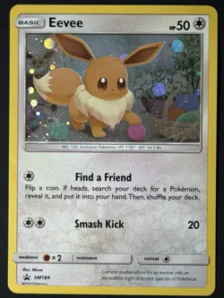 Eevee Pokemon Card Sun & Moon Black Star Promo #SM184 TCG Holo SWIRL - Image 5