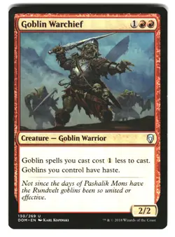 Goblin Warchief 130 Uncommon Dominaria Magic: The Gathering Near Mint - Image 1
