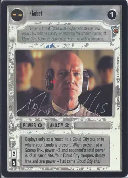 Star Wars CCG - John Hollis † (Lobot) - signed card - autograph - Image 1