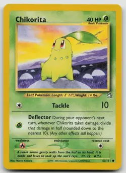 Chikorita 53/111 Common Neo Genesis Pokemon Unlimited Lightly Played - Image 1