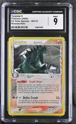 Pokemon Tyranitar EX Delta Species 16/113 Reverse Holo CGC 9 Mint - Image 1