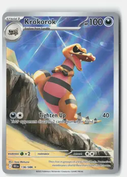 Krokorok 136/086 Holo Illustration Rare Black Bolt Pokemon - Image 1