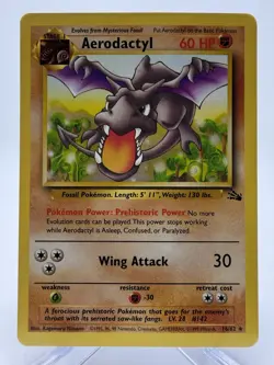 Pokemon Aerodactyl 16/62 Fossil Rare Non Holo WOTC 1999 Vintage - Image 1
