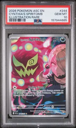 2026 POKEMON ASC EN-ASCENDED HEROES ILLUSTRATION RARE CYNTHIA'S SPIRITOMB PSA 10 - Image 1