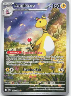 Ampharos 090/086 Holo Illustration Rare Chaos Rising Pokemon Holo Near Mint - Image 1