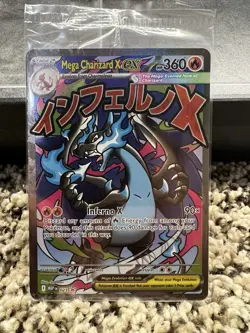 Pokemon Mega Charizard X ex 023 Me: Mega Evolution Promo Holo 360 HP EX SEALED - Image 1