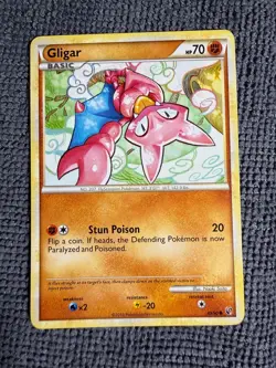 Gligar 49/90 Common HGSS Undaunted Pokemon Near Mint - Image 1