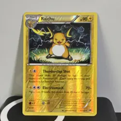 Pokemon Raichu Reverse Holo Rare EDGE DAMAGE 90 HP 49/162 Breakthrough - Image 1